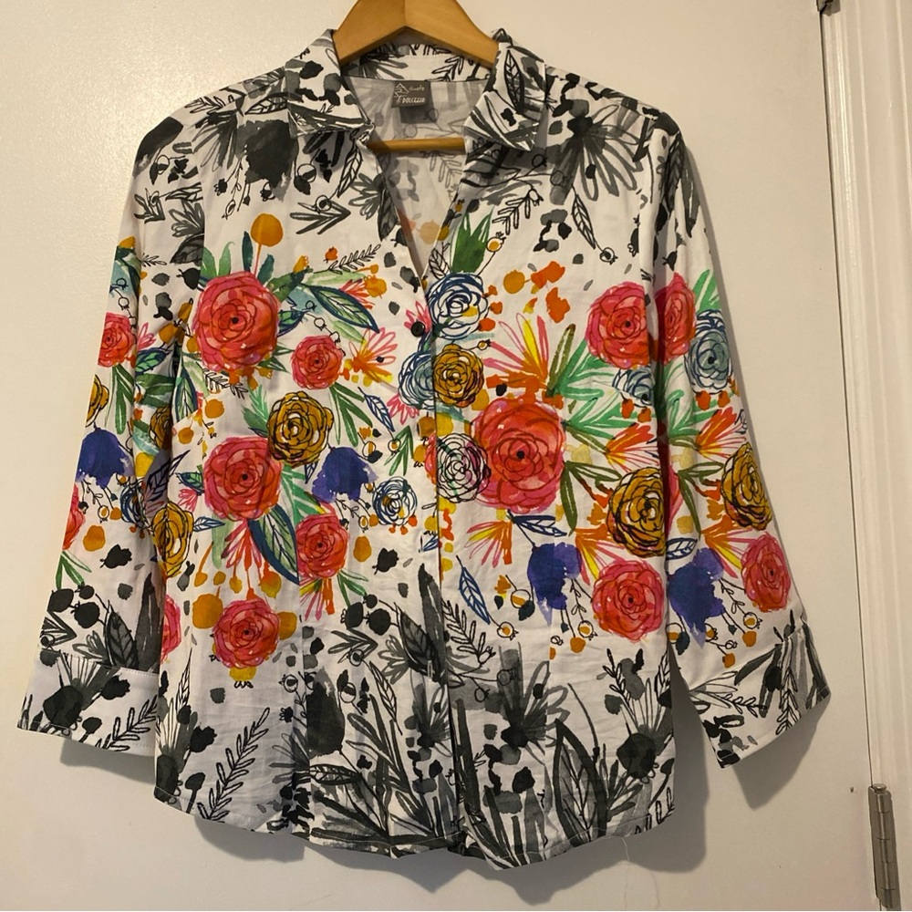 Colorful Floral Button Down Shirt